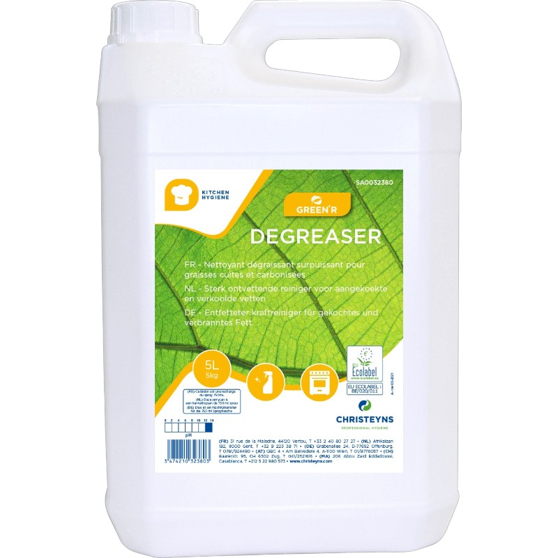 Green'R Degreaser - Leistungsstarker Entfetter für eingebranntes/verkohltes Fett - 5 l